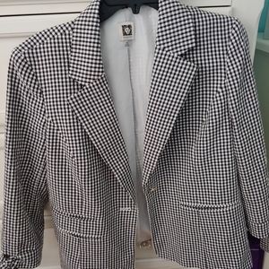 Black and White Gingham Anne Klein blazer. M